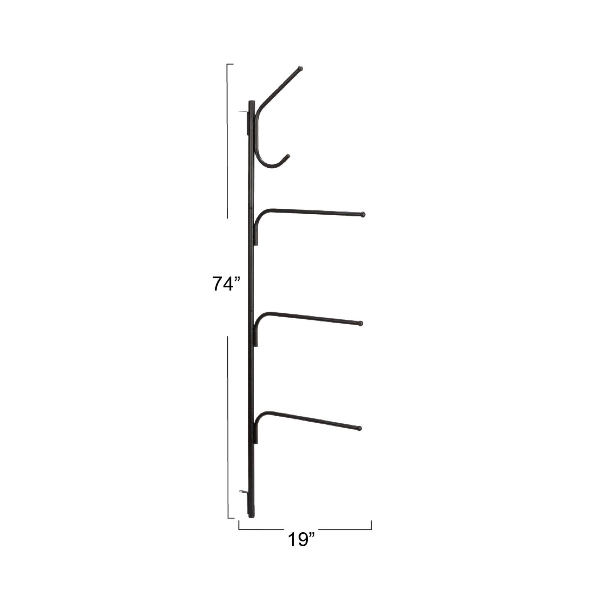 Hinge-It Clutterbuster 74" Steel Valet Family Towel Bar